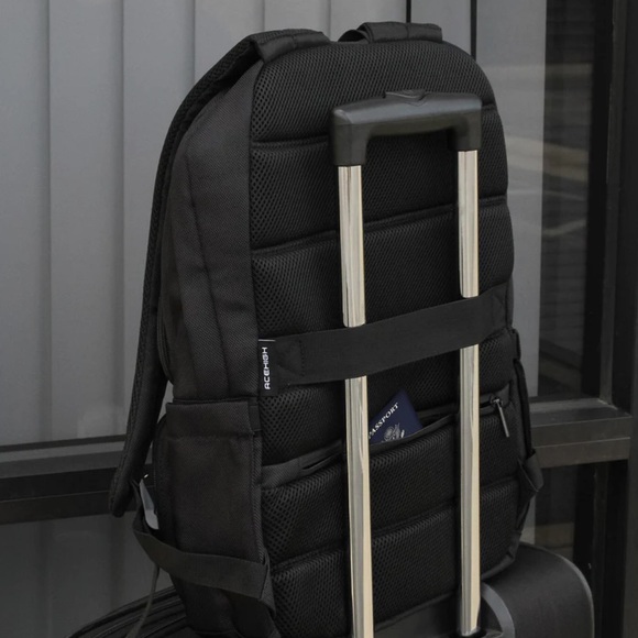 Acehigh 'Canyon' 15 Inch Laptop/Tablet Compartment Multi-Zipper HP Logo Backpack - Picture 7 of 12